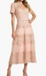 画像1: Tadashi Shoji タダシショージ　Stelly Lotus Embroidered Tulle Midi Dress　ピンク系 (1)