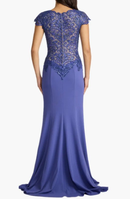 画像2: Tadashi Shoji タダシショージ Vicente ロングドレス  パープル、ブルー系 (2)