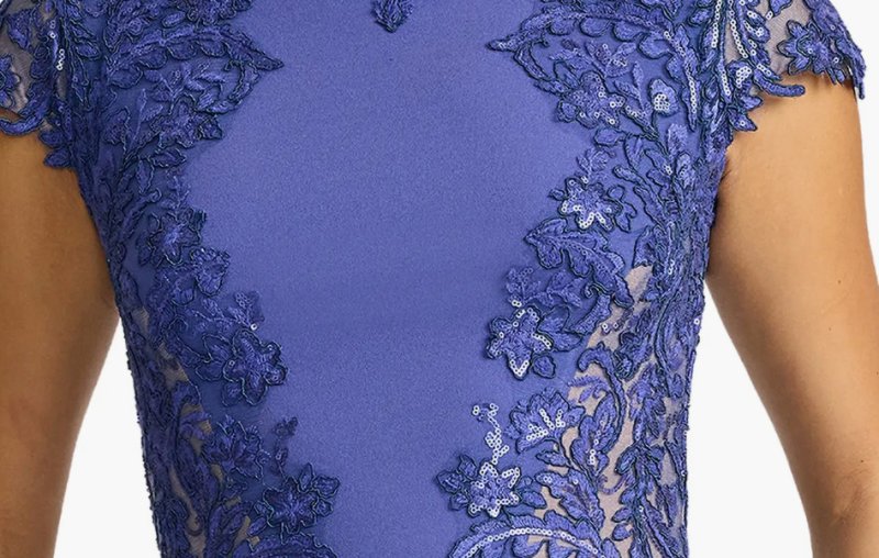 画像4: Tadashi Shoji タダシショージ Vicente ロングドレス  パープル、ブルー系 (4)