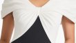 画像4: Tadashi Shoji  タダシショージ Rafner ツイストネック バイカラーロングドレス  アイボリー、ブラック (4)