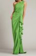 画像1: Tadashi Shoji タダシショージ  Lena ドレープワンショルダードレス　Cactus グリーン系 (1)