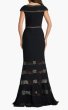 画像2: Tadashi Shoji タダシショージ  Valeo ピンタック イリュージョン オフショルダーロングドレス 　ブラック (2)