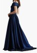 画像3: Tadashi Shoji  タダシショージ Elysian オフショルダーロングドレス　ネイビー (3)