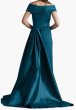 画像2: 【6/27まで特別価格】Tadashi Shoji  タダシショージ Elysian オフショルダーロングドレス　ブルー、グリーン系 (2)
