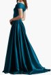画像3: 【6/27まで特別価格】Tadashi Shoji  タダシショージ Elysian オフショルダーロングドレス　ブルー、グリーン系 (3)