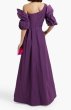 画像2: MARCHESA NOTTE  マルケッサノッテ　ワンショルダー ドレープ タフタ ロングドレス (2)