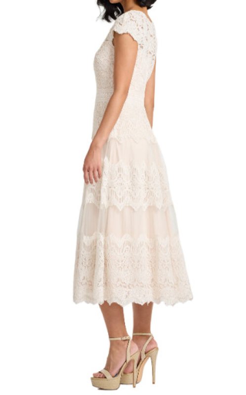 画像3: 限定セール！Tadashi Shoji タダシショージ　Macia レース ミディドレス｜アイボリー (3)