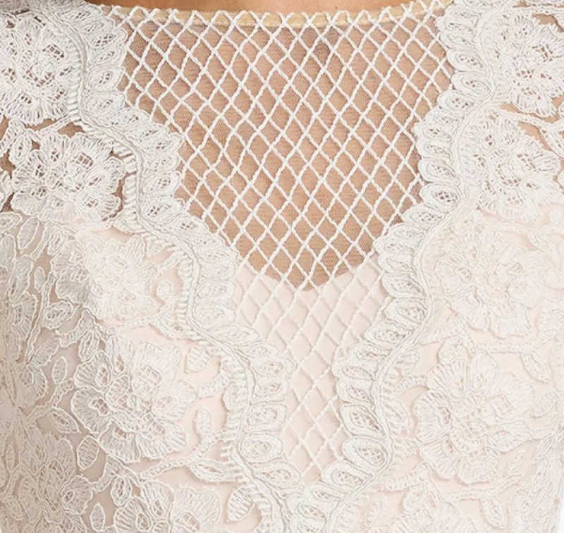 画像4: 限定セール！Tadashi Shoji タダシショージ　Macia レース ミディドレス｜アイボリー (4)
