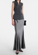 画像1: Self Portrait セルフポートレイト  グレー Tailored Satin Maxi Dress (1)