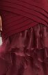画像4: 【8/31まで限定特別価格】Tadashi Shoji タダシショージ  Vail シャッタープリーツ オーガンジー ロングドレス｜ボルドー (4)