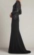 画像3: Tadashi Shoji タダシショージ  Corwin 刺繍レース イリュージョン ロングドレス｜ブラック (3)