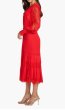 画像3: 【限定特別価格】Tadashi Shoji タダシショージ  レッド 袖あり NYSSA  ピンタックドレス｜結婚式、パーティードレス (3)