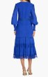 画像2: 【限定特別価格】Tadashi Shoji タダシショージ  コバルトブルー 袖あり NYSSA  ピンタックドレス｜結婚式、パーティードレス (2)