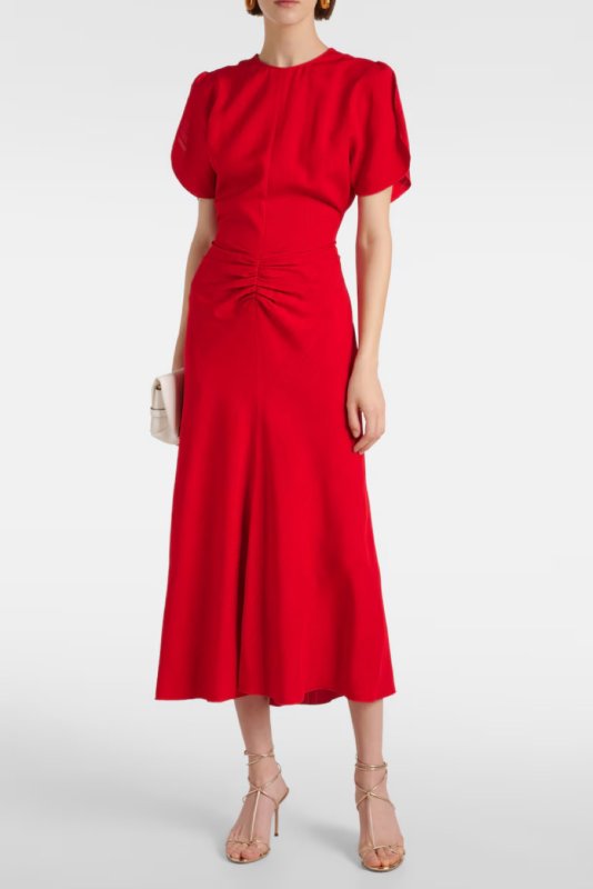 画像2: 【ドラマ使用】VICTORIA BECKHAM  ヴィクトリアベッカム  Gathered Waist Dress レッド (2)