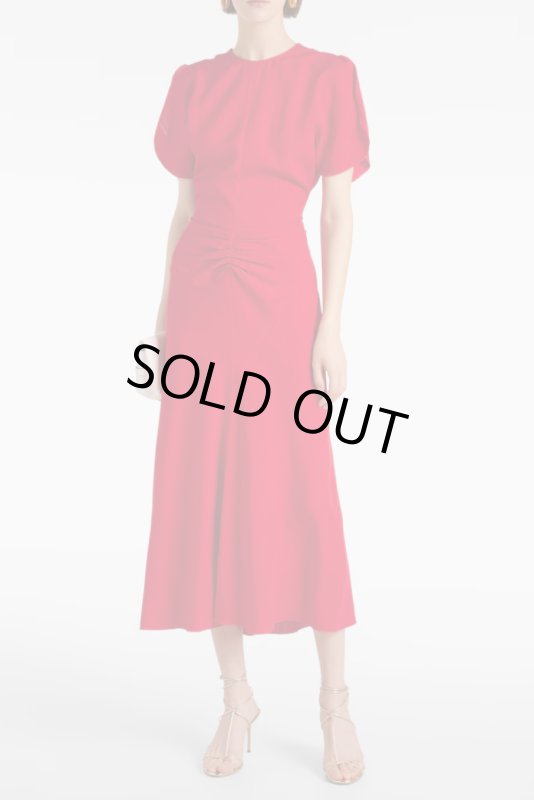 画像2: 【ドラマ使用】VICTORIA BECKHAM  ヴィクトリアベッカム  Gathered Waist Dress レッド (2)