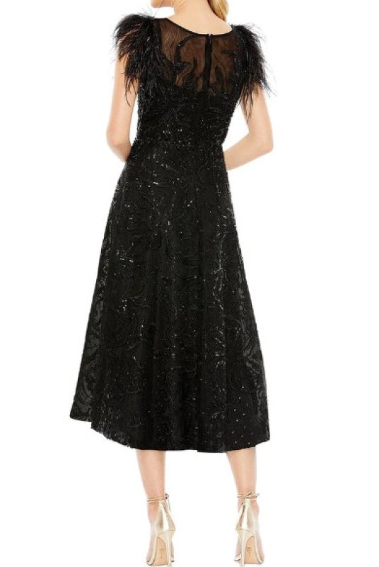画像2: Mac Duggal マックドゥガル　Feather Shoulder Embellished Dress (2)