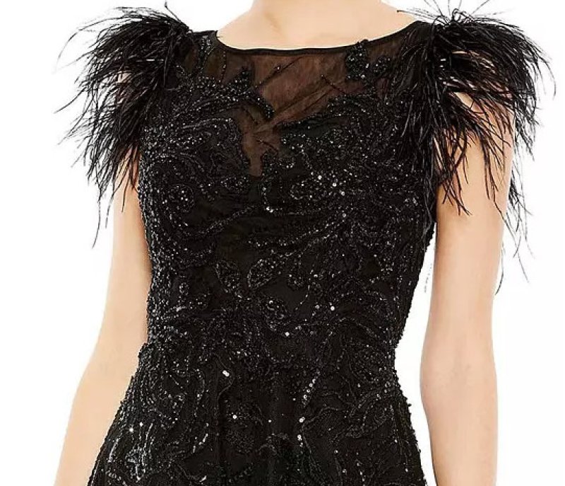 画像3: Mac Duggal マックドゥガル　Feather Shoulder Embellished Dress (3)