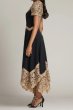 画像3: Tadashi Shoji タダシショージ Neneh Embroidered Handkerchief Hem Midi Dress ブラック (3)