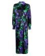 画像4: 【仲里依紗さん着用】MSGM Magma プリント サテンシャツドレス｜グリーン×パープル (4)