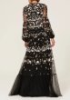 画像1: Mac Duggal マックドゥガル　 Embroidered Black Floral Blouson Sleeve Gown  (1)
