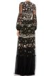 画像3: Mac Duggal マックドゥガル　 Embroidered Black Floral Blouson Sleeve Gown  (3)