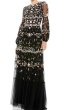 画像2: Mac Duggal マックドゥガル　 Embroidered Black Floral Blouson Sleeve Gown  (2)