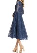 画像2: Mac Duggal マックドゥガル　Floral Embroidered Sequin Beaded Midi dress ネイビー (2)