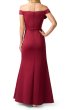 画像3: Adrianna Papell アドリアナパペル　Off Shoulder Rosette Stretch Mermaid Gown 　バーガンディ系 (3)