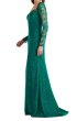 画像3: 【9/27まで特別価格】Tadashi Shoji タダシショージ  Regal  Embroidered Lace Long Sleeve Crepe Gown グリーン (3)