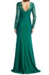 画像2: 【9/27まで特別価格】Tadashi Shoji タダシショージ  Regal  Embroidered Lace Long Sleeve Crepe Gown グリーン (2)