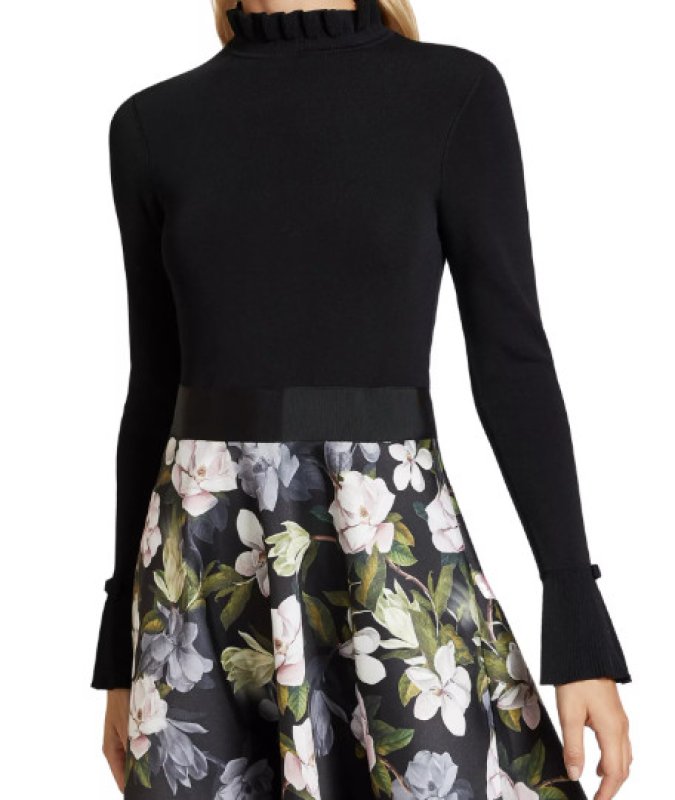 画像4: Ted Baker テッドベイカー    Nerida Floral-Print Fit and Flare Dress (4)