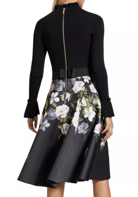 画像3: Ted Baker テッドベイカー    Nerida Floral-Print Fit and Flare Dress (3)