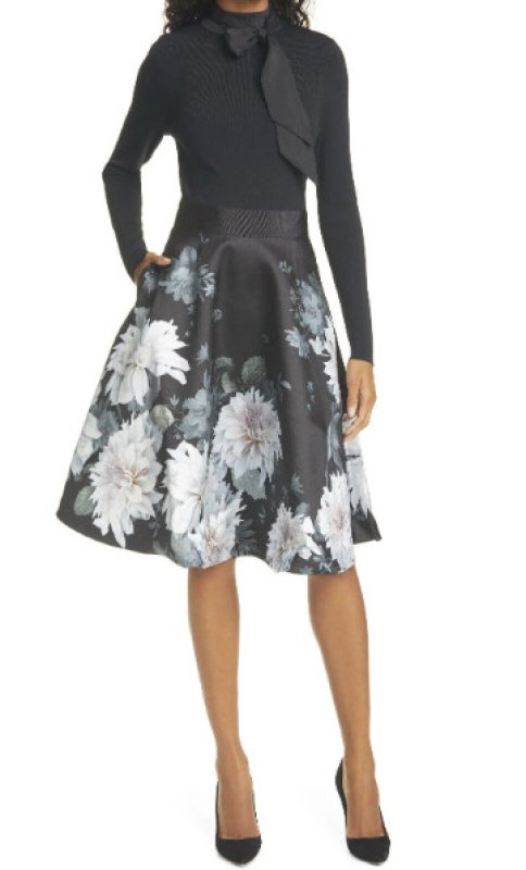 画像1: Ted Baker テッドベイカー    Jordynn Clove Full Skirted Mockable Dress (1)