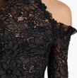 画像5: Tadashi Shoji タダシショージ  Avelora Embroidered Cold-Shoulder Gown  ブラック (5)