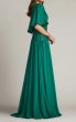 画像3: Tadashi Shoji タダシショージ グリーン 袖あり Indira シフォン ロングドレス｜演奏会、パーティードレス (3)