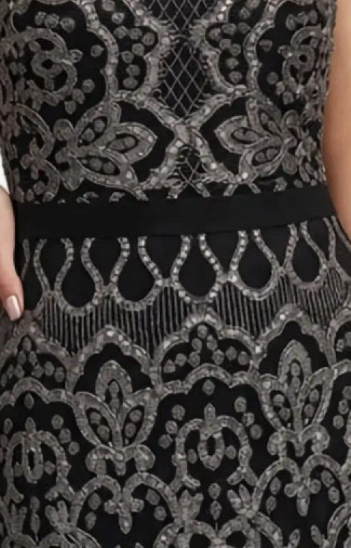 画像4: Tadashi Shoji タダシショージ  Miranda Sequin Embroidered Gown ブラック、シルバー系 (4)