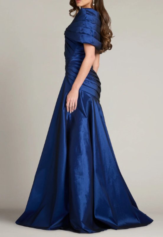 画像3: Tadashi Shoji タダシショージ  Romina Draped Taffeta Gown  ネイビー (3)