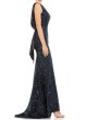 画像2: Ieena for Mac Duggal マックドゥガル　Cowl Back Boat Neck Sequined Evening Gown  ネイビー (2)