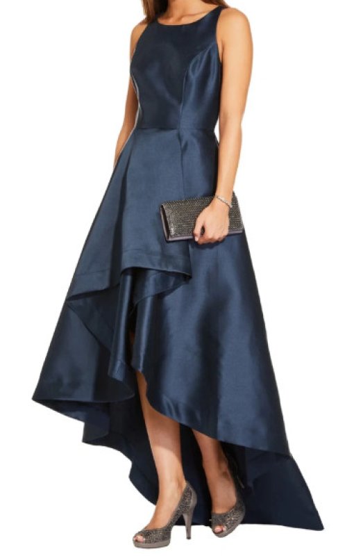 画像2: Adrianna Papell アドリアナパペル　Mikado High-Low Gown ネイビー系 (2)