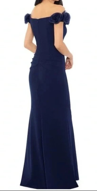 画像2: Xscape  Floral Appliqué Off-the-Shoulder Gown (2)