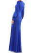 画像2: Ieena for Mac Duggal マックドゥガル  ロイヤルブルー サテン 長袖ロングドレス (2)