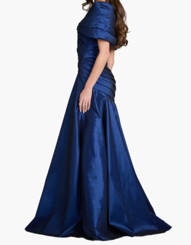 画像3: Tadashi Shoji タダシショージ  Romina Draped Taffeta Gown ネイビー (3)