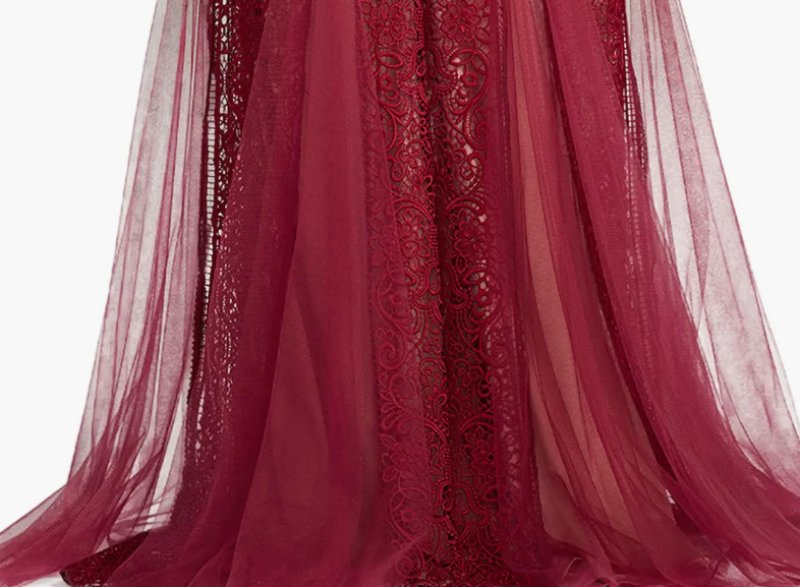 画像5: Tadashi Shoji タダシショージ  Taryn Trackwork Embroidered Mermaid Gown レッド系、ボルドー系 (5)