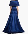画像2: Tadashi Shoji タダシショージ  Romina Draped Taffeta Gown ネイビー (2)