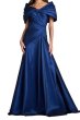 画像1: Tadashi Shoji タダシショージ  Romina Draped Taffeta Gown ネイビー (1)