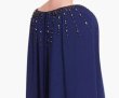 画像4: Marchesa Notte マルケッサノッテ 　ネイビー ビジュー付きケープ ロングドレス (4)