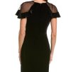 画像4: Eliza J  イライザジェイ 　Sheer Ruffle Shoulder velvet Dress  ブラック (4)