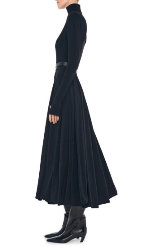 画像3: 【キャサリン妃着用モデル】Norma Kamali ブラック タートルネック フレアドレス (3)