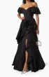 画像4: Marchesa Notte マルケッサノッテ　 ローズラッフル タフタロングドレス　ブラック (4)