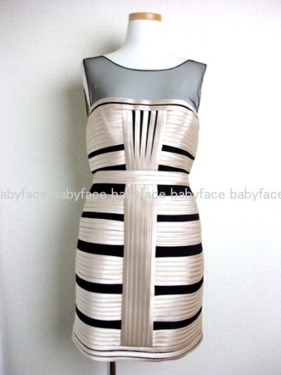 画像1: 【CLASSY掲載】BCBG MAXAZRIA　　SHEER PANELED EVENING DRESS